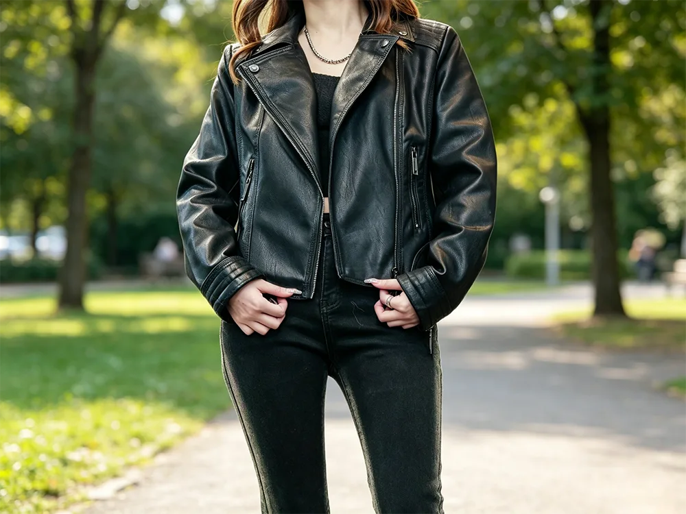 Damen Kunstlederjacke