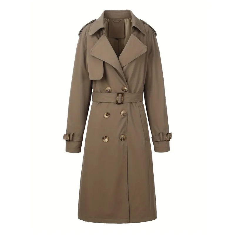Zweireihiger Trenchcoat mit Gürtel