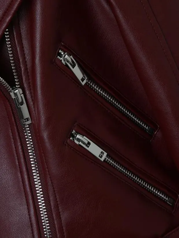 Multi-zipper Asymmetrical Faux Leather Biker Jacket