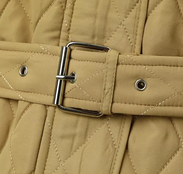 Solid Contrast Collar Hoodless Padded Jacket