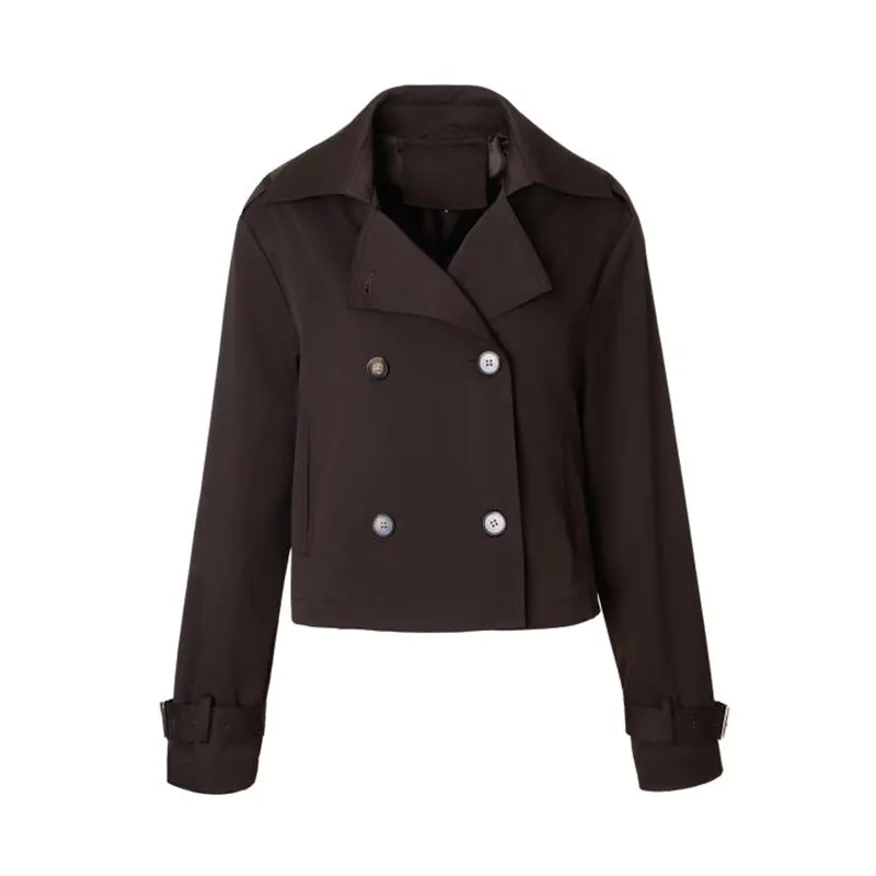 Kurze, verkürzte Trenchjacke im Blazer-Stil mit maßgeschneidertem Revers