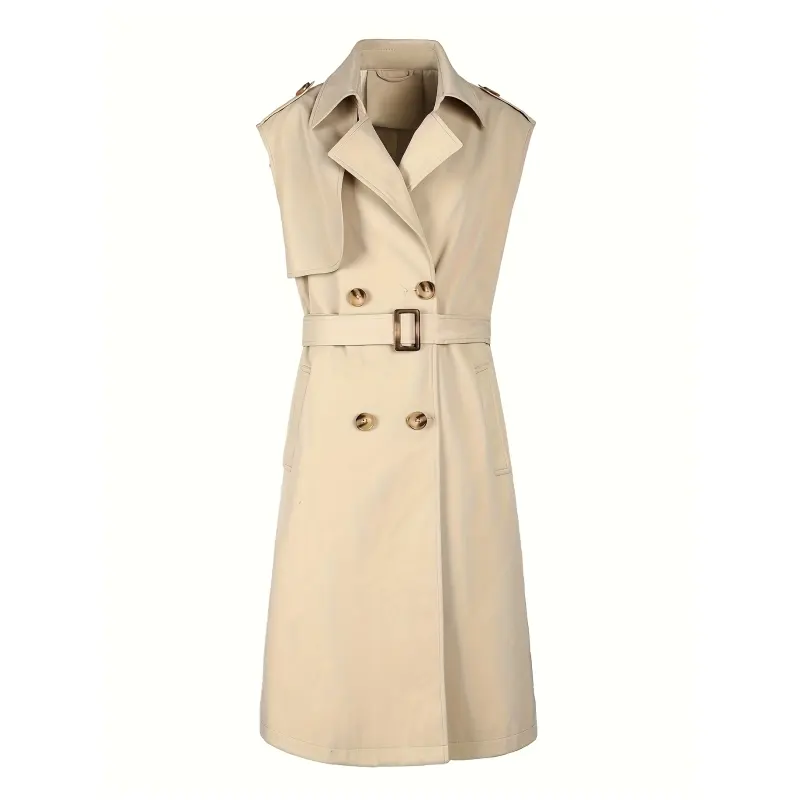 Ärmelloser Duster-Mantel für Damen im Resort-Stil